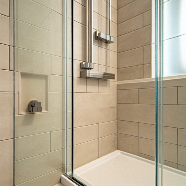 how to fix sliding shower door bottom guide