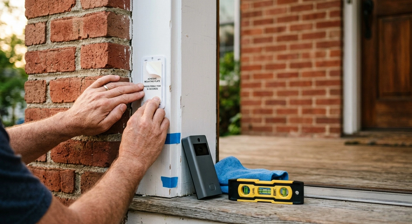 how to install ring doorbell on brick without drilling